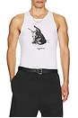 view 3 of 4 I Wanna Be Your Dog Ribbed Tank in White