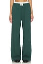 view 1 of 6 PANTALON SWEAT JAMBES LARGES WIDE LEG SWEATPANT in Hunter Green