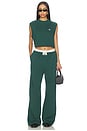 view 5 of 6 PANTALON SWEAT JAMBES LARGES WIDE LEG SWEATPANT in Hunter Green