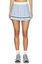 view 1 of 6 Varsity Striped Pleated Skirt in Powder Blue