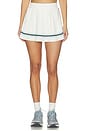 view 1 of 6 Striped Mini Pleated Tennis Skirt in White