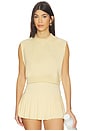 view 1 of 4 Mock Neck Sleeveless Top in Butter Yellow
