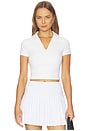 view 1 of 4 Preppy V-neck Polo Top in White