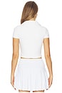 view 3 of 4 Preppy V-neck Polo Top in White
