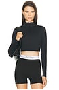 view 1 of 4 Athletic Half Zip Crop Top in Black