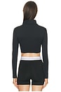 view 3 of 4 Athletic Half Zip Crop Top in Black