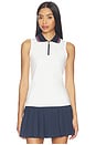 view 1 of 4 Zipper Polo Tank Top in White