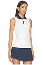 view 2 of 4 Zipper Polo Tank Top in White
