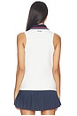 view 3 of 4 Zipper Polo Tank Top in White