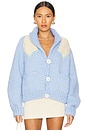 view 1 of 4 Yoke Cardi in Blue Bird