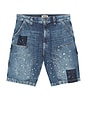 view 1 of 5 Panel Carpenter Short in Cross Hatch Splatter Wash