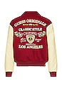 view 1 of 4 Authentic Letterman Jacket in Dark Jam Red