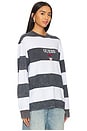 view 2 of 5 Block Stripe Long Sleeve Tee in GJ MEDIUM GREY HEATHER