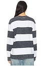 view 3 of 5 Block Stripe Long Sleeve Tee in GJ MEDIUM GREY HEATHER