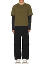 view 5 of 5 Double Layered Long Sleeve Tee in Olive Morning Multi