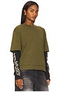 view 2 of 5 Double Layered Long Sleeve Tee in Olive Morning Multi