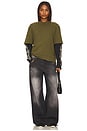 view 5 of 5 Double Layered Long Sleeve Tee in Olive Morning Multi