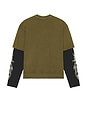 view 2 of 5 Double Layered Long Sleeve Tee in Olive Morning Multi