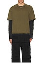 view 4 of 5 Double Layered Long Sleeve Tee in Olive Morning Multi