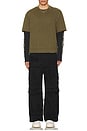 view 5 of 5 Double Layered Long Sleeve Tee in Olive Morning Multi