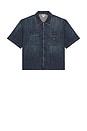 view 1 of 5 CAMISA DE MEZCLILLA CON CREMALLERA in Cross Hatch Dark Wash
