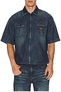 view 4 of 5 CAMISA DE MEZCLILLA CON CREMALLERA in Cross Hatch Dark Wash