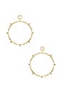 view 1 of 2 Eloise Gem Drop Hoop Earrings in Mother of Pearl & Gold