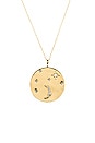view 2 of 2 Luna Coin Pendant Necklace in White Opalite, White CZ & Gold