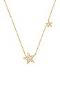 view 2 of 2 Super Star Shimmer Necklace in White CZ & Gold