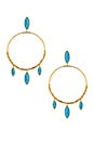 view 1 of 2 Palisades Drop Hoops in Turquoise & Gold
