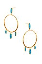 view 2 of 2 Palisades Drop Hoops in Turquoise & Gold