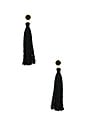 view 1 of 2 PENDIENTES BORLAS ASTORIA in Black Druzy & Black Tassel