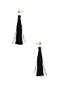 view 2 of 2 PENDIENTES BORLAS ASTORIA in Black Druzy & Black Tassel
