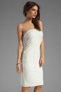 view 3 of 5 Стрейчевое трикотажное платье без бретелек in Vanilla
