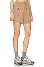 view 2 of 6 The Embroidered Cargo Short in Khaki With Daisy Embroidery