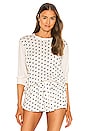 view 1 of 4 Long Sleeve Sleep Tee in Washed White Mix Dot