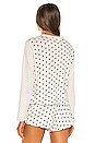 view 3 of 4 Long Sleeve Sleep Tee in Washed White Mix Dot