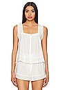 view 1 of 4 The Eyelet Tank in True White