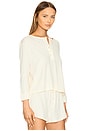 view 2 of 4 The Crop Sleep Henley in Washed White