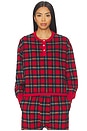 view 1 of 4 The Plush Fleece Henley Sleep Sweatshirt in Cedarwoods Plaid