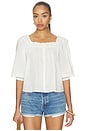 view 1 of 5 The Eyelet Button Top in True White
