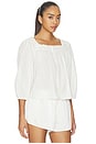 view 3 of 5 The Eyelet Button Top in True White