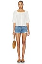 view 5 of 5 The Eyelet Button Top in True White