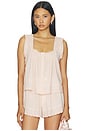 view 2 of 5 The Eyelet Tank in Washed Rose