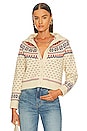 view 1 of 4 Mini Collar Cardigan in Cream Floral Fairisle