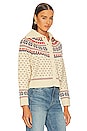 view 2 of 4 Mini Collar Cardigan in Cream Floral Fairisle
