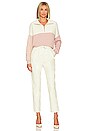 view 4 of 4 Fleece Color Block Half Zip Pullover in Pale Blush With Washed White