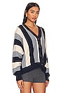 view 2 of 4 The Fluffy Slouch Cardigan in Navy Stripe