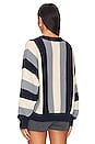 view 3 of 4 The Fluffy Slouch Cardigan in Navy Stripe