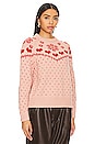 view 2 of 4 The Sweetheart Pullover in Blush & Cherry